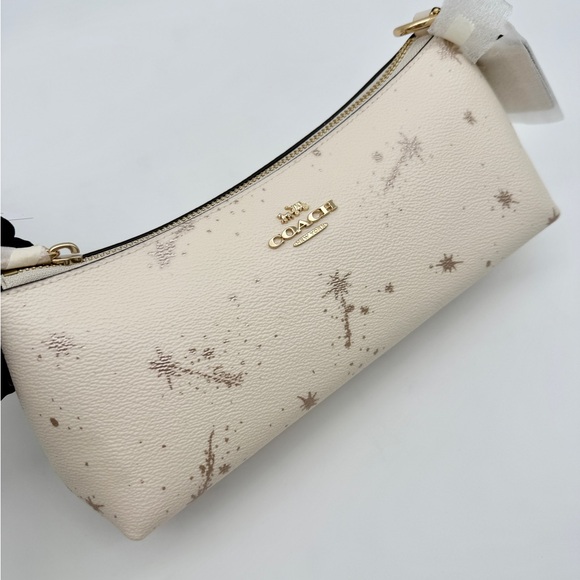 Coach Charlotte Shoulder Bag With Star Print Chalk Gold - Picture 2 of 13